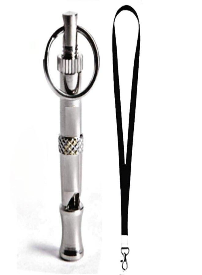 RoverPets Adjustable Dog Whistle to Stop Barking - Training Whistle with Keychain for Puppies, Cats, and Dogs, Silver (1 Pc) - Image 1